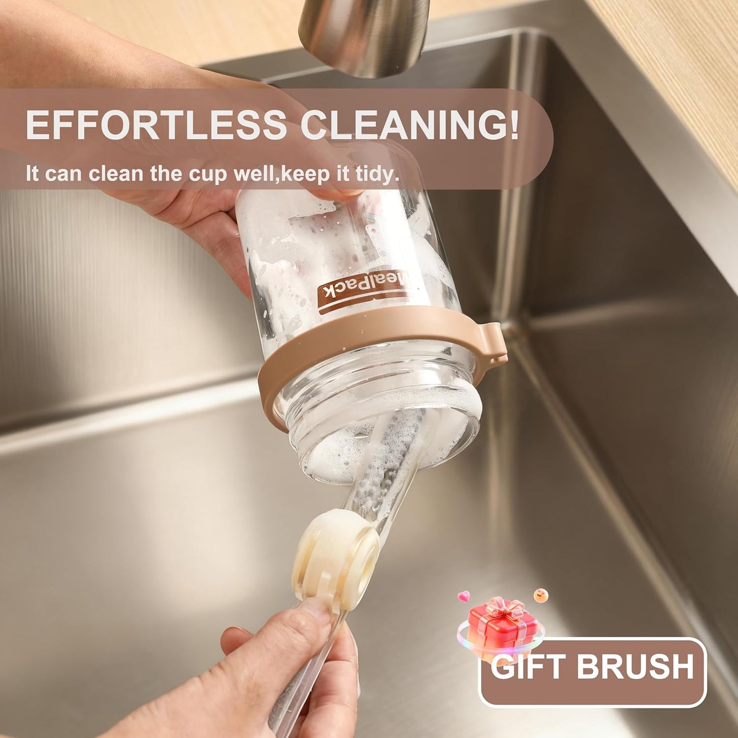 Overnight Oats Containers with Lids and Spoons (4 Pack) – 12oz Glass Jars for Yogurt Meal Prep, Chia Pudding & Snacks – Leakproof Airtight Mason Jar Set – Portable Food Storage with Cleaning Brush