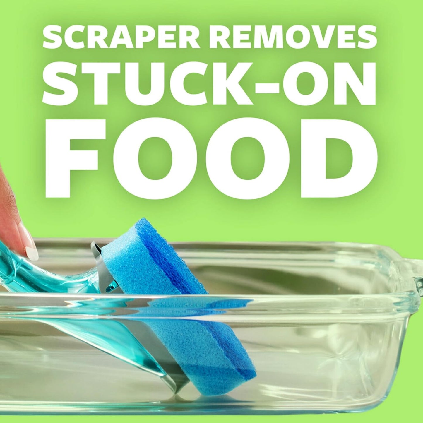 Scotch-Brite Non-Scratch Dishwand Kit, 1 Dish Wand & 7 Sponge Refills, Keep Hands Out of the Mess, Removes Stuck-on Food, Best for Nonstick Pots and Pans, Glass, & Tubs, Fits all Scotch Brite Refills