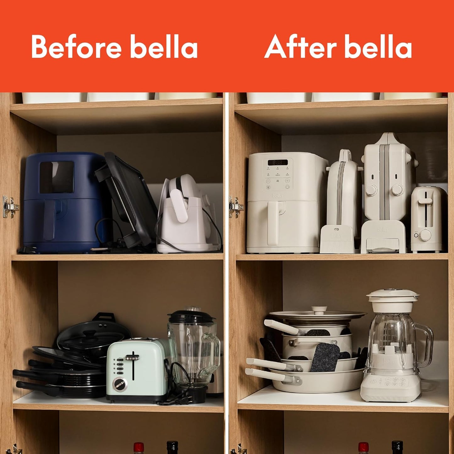 bella Flip-n-Store Waffle Maker with EverGood™ Ceramic Nonstick Coating, Fits-anywhere™ Kitchenware, Power Indicator Light, Cool Touch Handle & Cord Wrap, 7” Wide & 1" Deep Plates, 1000 Watt, Oatmilk