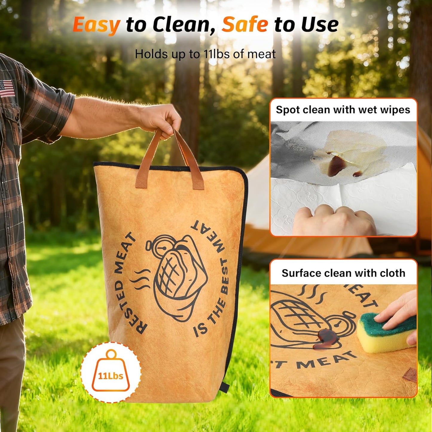 Bonviee 21” BBQ Blanket for Resting Meat, Insulated Smoker Bag for Turkey, Brisket & Pork, Keeps Meat Juicy, Great Thanksgiving for Dad, Hunters & Men Who Have Everything (21in, 1PCS)