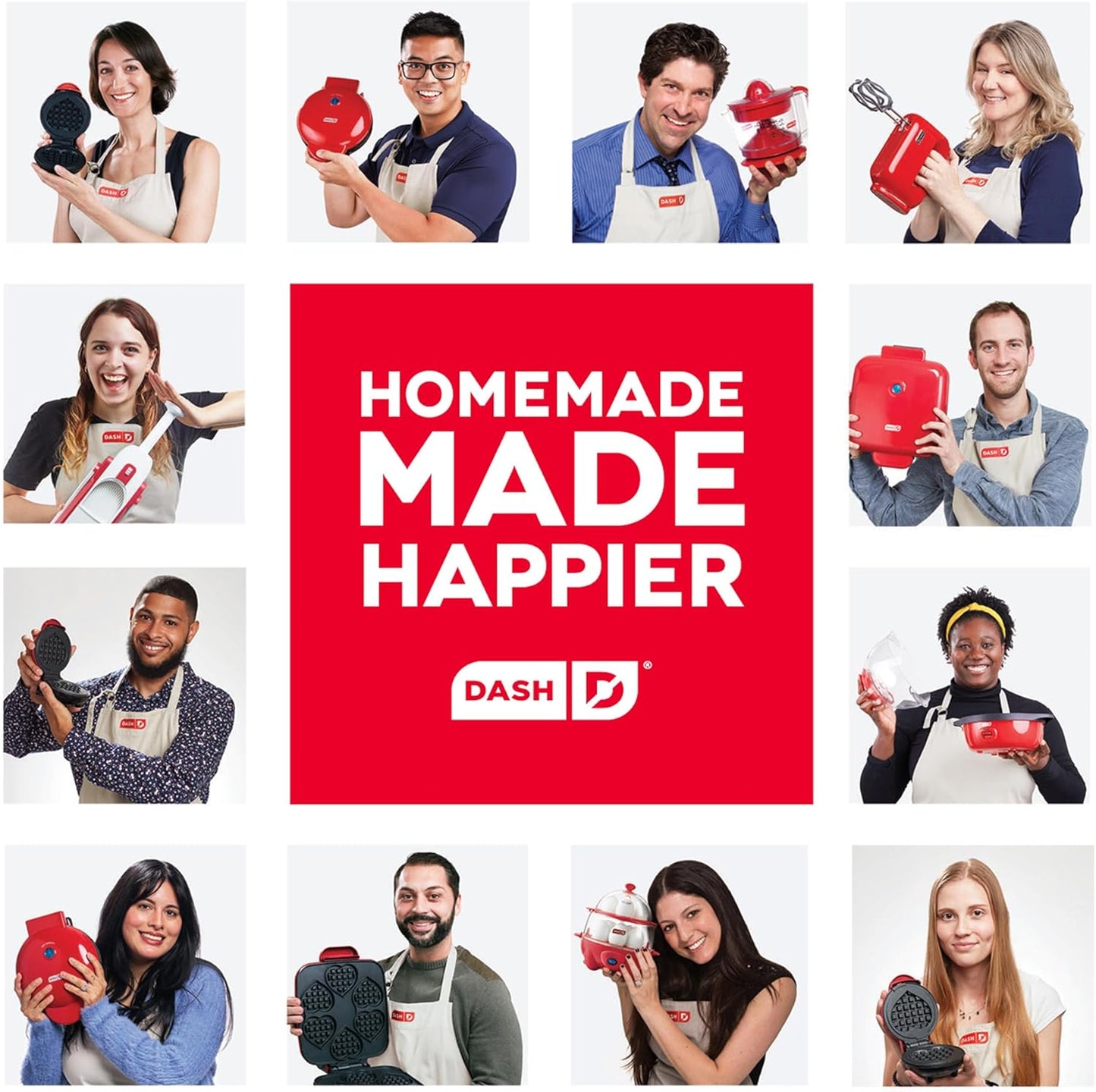 Dash Mini Waffle Maker- Compact Electric Iron for Creative Homemade Treats - PTFE nonstick surface - Easy-to-Clean - Perfect for Kids & Families - Red