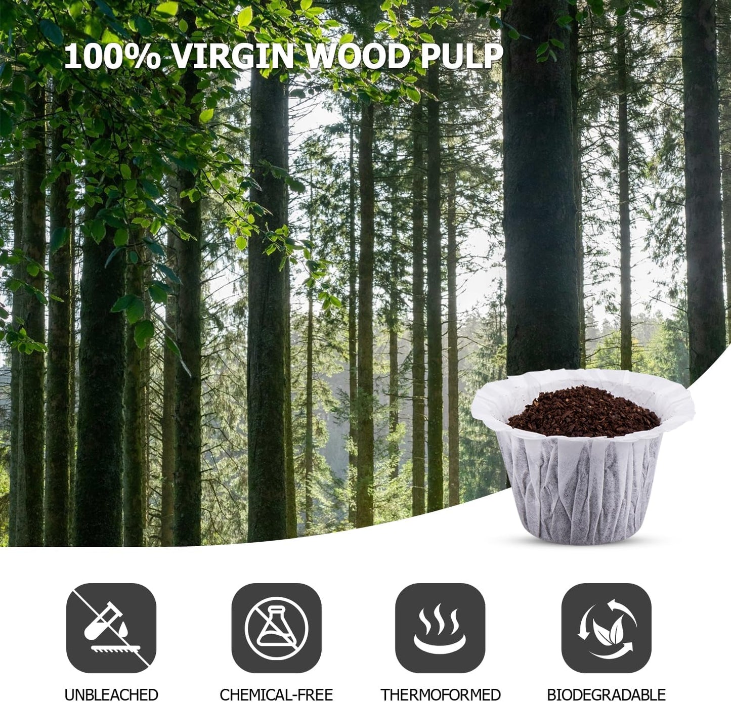 Pro Mael 360 Count Disposable K Cup Filters, Coffee Filter Paper for Keurig Brewers Single Serve 1.0 and 2.0, Use with Reusable K Cup Pods (White)