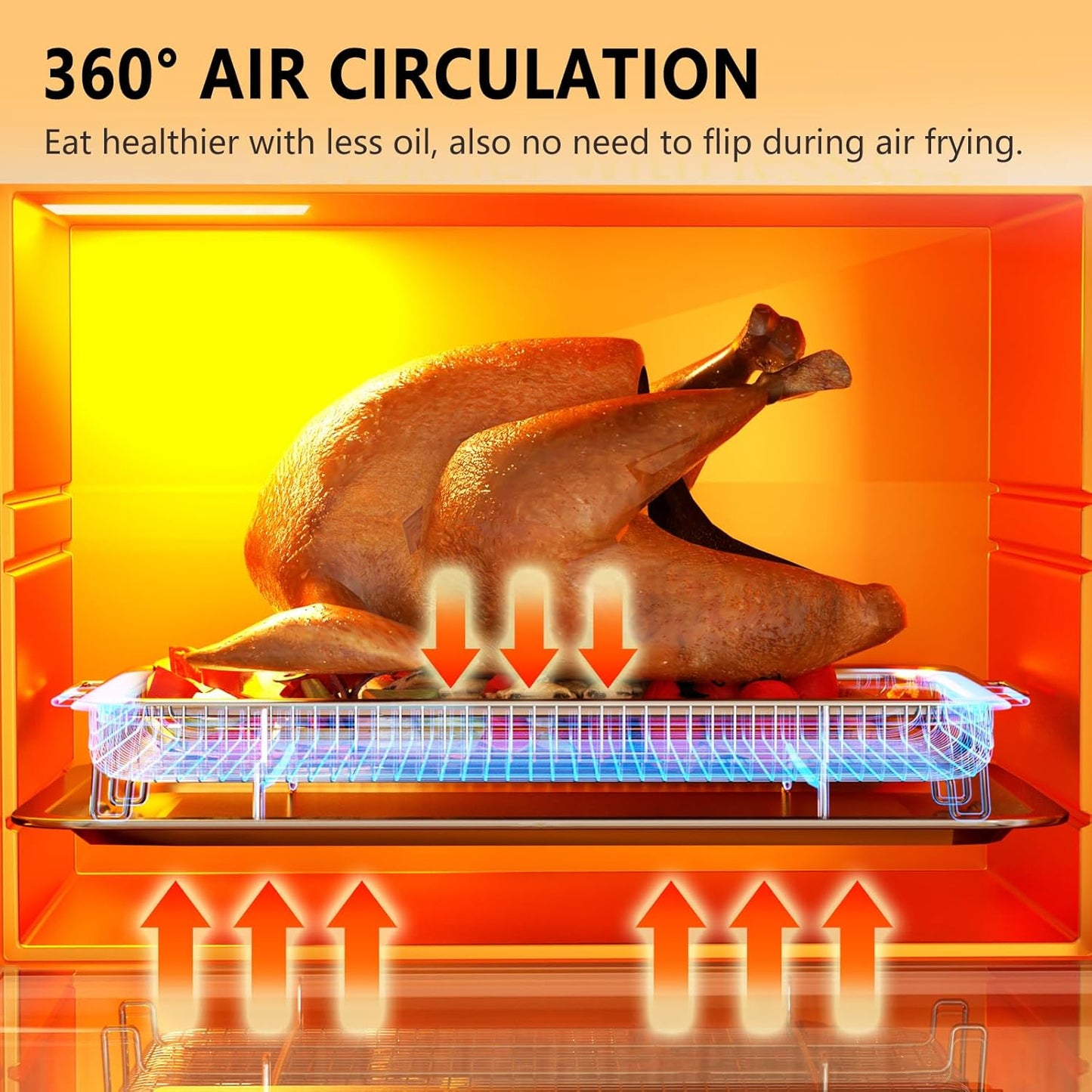 Air Fryer Basket for Oven, OPENICE 15.3" x 11.0" Large Air Fryer Tray and Pan with 30PCS Parchment Papers, Stainless Steel Oven Air Fryer Basket and Tray for Baking Grilling