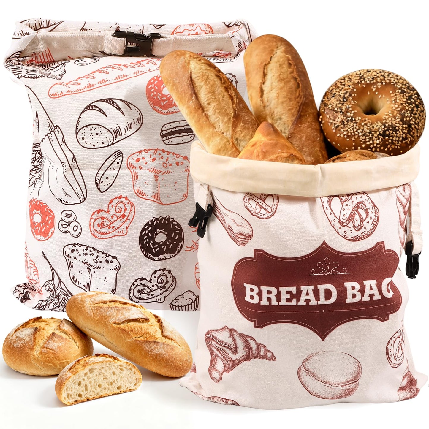 Beeswax Bread Bags,Extra Large 2 Pack- 17"×13" Reusable Sourdough Bread Bags for Homemade Bread