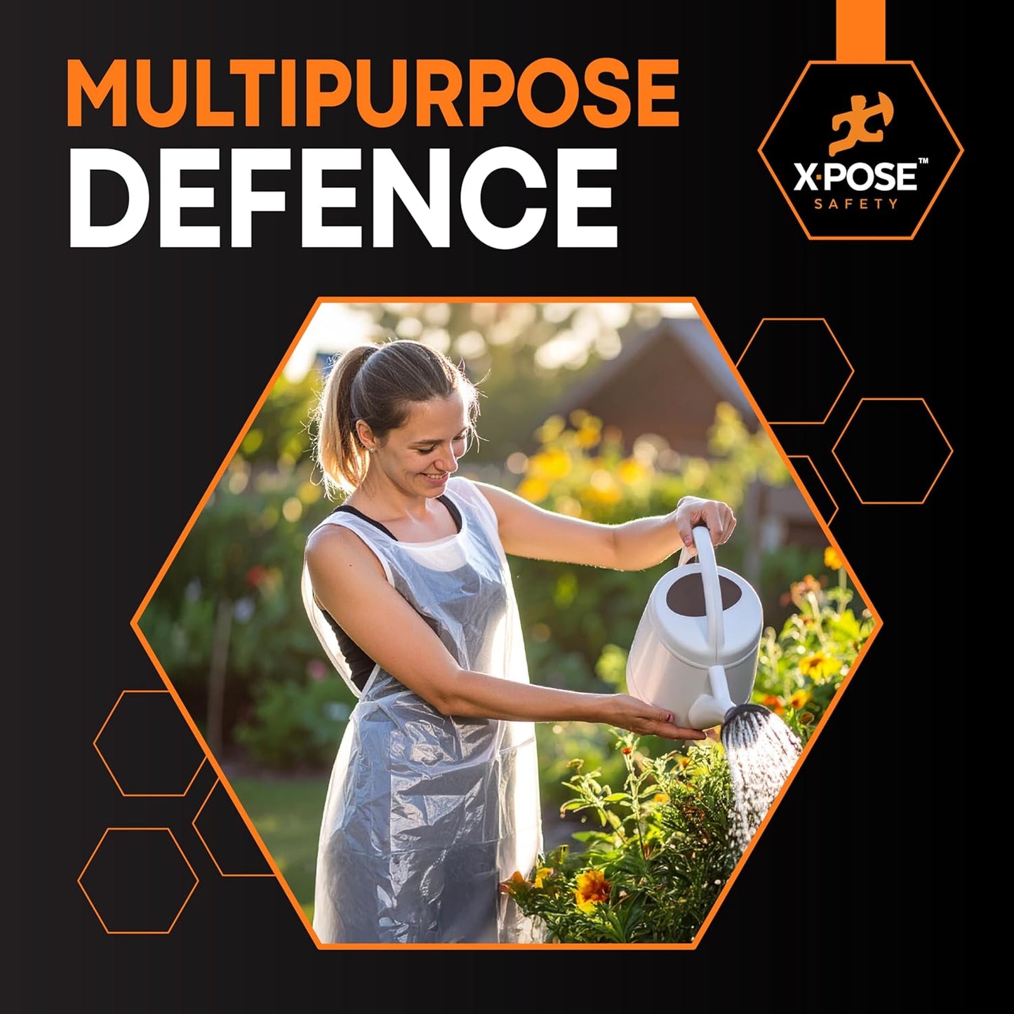 Xpose Safety 100 White Plastic Disposable Aprons for Cooking & more Individually Packaged, Durable 1 Mil Waterproof Polyethylene 24" x 48"