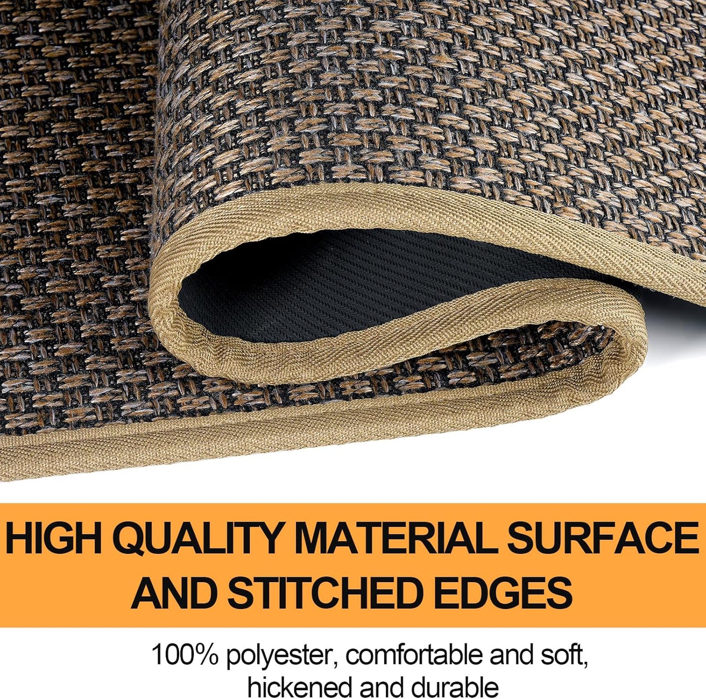 Kitchen Mat Set of 2 PCS, Cushioned Non Slip Rugs for Kitchen Floor, Absorbent Runner Comfort Standing Mats Washable for Kitchen, Office, Home (Brown, 17.3"x47"+17.3"x30")