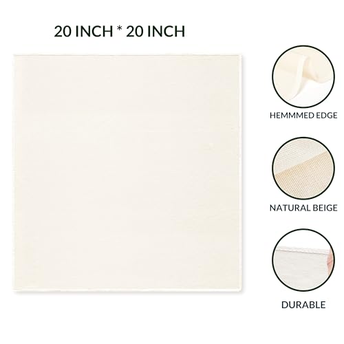 6-Pack Beige Cheesecloth, 20x20 Inch Hemmed Cheese Cloth for Straining, Reusable Unbleached Cotton Strainer for Cooking, Baking, Juicing, and Cheese Making (Grade 100)