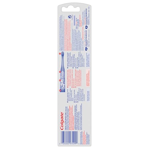 Colgate Kids Battery Powered Toothbrush, Kids Battery Toothbrush with Included AA Battery, Extra Soft Bristles, Flat-Laying Handle to Prevent Rolling, Unicorn Toothbrush, 1 Pack