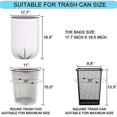 2 Gallon Small Plastic Trash Bags, 7.5 Liters Clear Wastebasket Liners Garbage Bags for Home, Office, Bathroom, 100 Counts