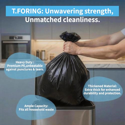 20-30 Gallon Trash Bags Black - 1.28 Mil Thick,30" x 35" Large Garbage Bags 100 Count，20+ Gallon Heavy Duty Trash Can Liners Unscented for Kitchen Home Office Commercial Outdoor