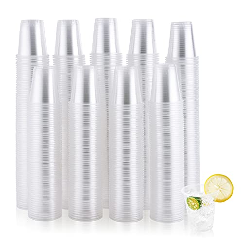 JOLLY CHEF 𝟔𝟎𝟎 𝐏𝐚𝐜𝐤 5 oz Clear Plastic Cups,5 Ounce Disposable Cups for Picnic, BBQ, Travel, Halloween, Christmas Parties and Events