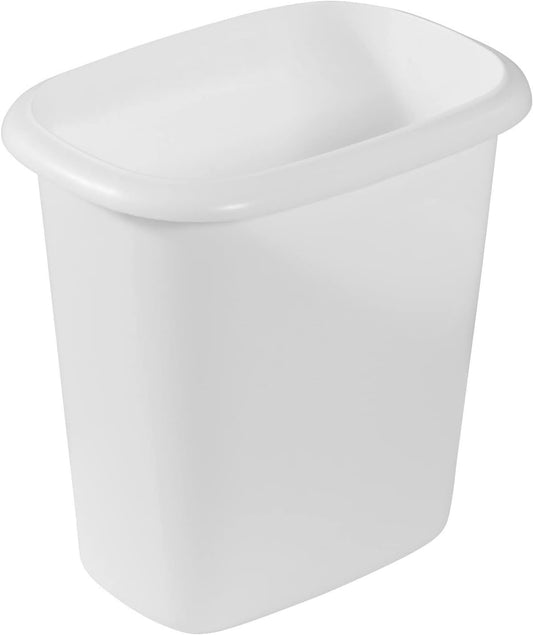Rubbermaid Vanity Trash Can/Wastebasket 1.5-Gallons/6-Quarts White for Under Counter/Kitchen/Office/Bedroom/Bathroom