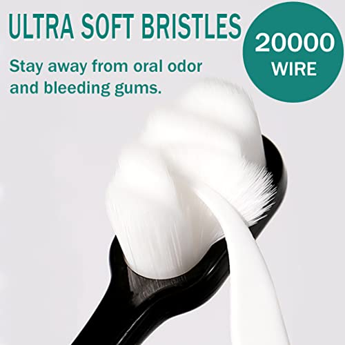 Extra Soft Toothbrush for Sensitive Teeth and Gums， Micro Fur Manual Toothbrush with 20000 Ultra Soft Bristle, Excellent Cleaning Effect， Perfect for Kids & Adults (6 Pack)