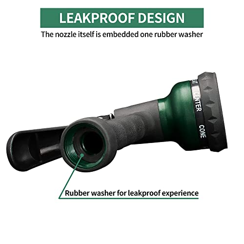 AUTOMAN-Garden-Hose-Nozzle, ABS Water Spray Nozzle with 7 Adjustable Watering Patterns, Slip Resistant for Watering Plants, Lawn& Garden, Washing Cars, Cleaning, Showering Pets & Outdoor Fun.