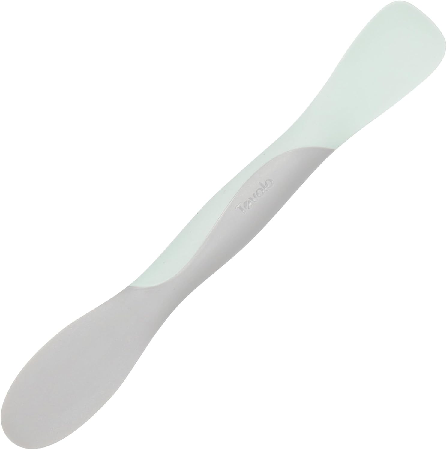 Tovolo Scoop and Spread Large Dual End Silicone Sandwich Spreader Tool with Nylon Handle, BPA Free Dishwasher Safe Silicone and Nylon Tool for Spreading and Scooping, Blue Haze and Oyster Gray