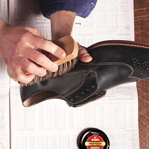 KIWI Shoe Shine Kit, Black - Gives Shoes Long-Lasting Shine and Protection (2 Tins, 1 Brush, 1 Dauber and 1 Cloth)