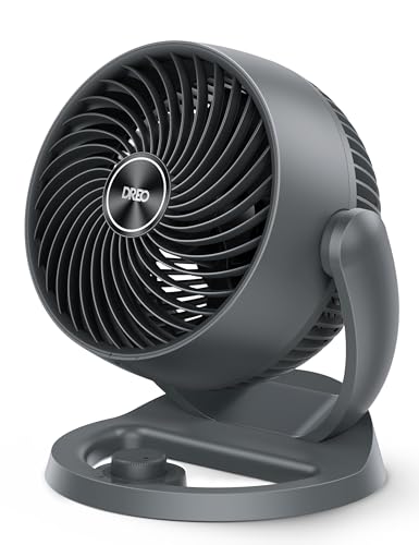DREO Desk Fan, 12-Inch Air Circulator Fan for Bedroom, 70ft Powerful Airflow, 120° Tilt Adjustment, 25dB Ultra-Quiet, 3 Speeds Small Table Fan for Whole Room, Home, Office