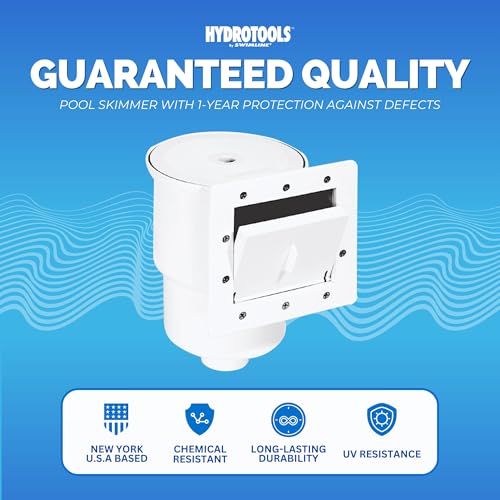 Swimline HYDROTOOLS Standard ABS Thru-Wall Skimmer Kit, White - Includes Return Fitting and Vacuum Plate, Maintenance Accessories for Above Ground and Backyard Deck Swimming Pools