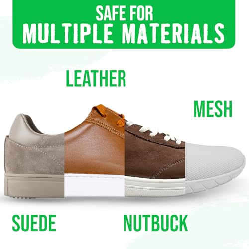 Rockin'Green Shoe Cleaning Kit - Shoe Cleaner Sneakers Solution with Brush Included - Sneaker Cleaner Kit Safe for Mesh, Nubuck, Leather, Suede - Deep Refresh Care Kit (8.8fl oz)
