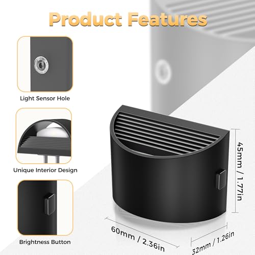 DORESshop LED Night Light[2 Pack], Night Lights Plug into Wall, 3 Level Brightness Adjustable Plug in Night Light, Dusk to Dawn Sensor, Nightlights for Adults, Bedroom, Bathroom, Hallway, 3000K