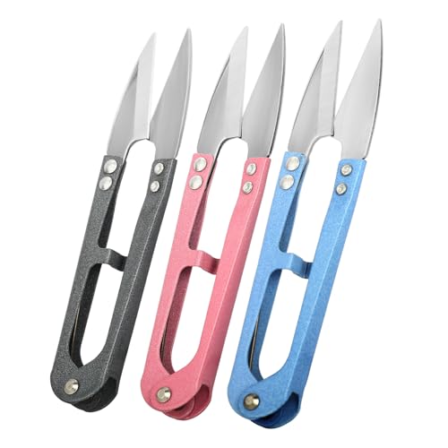 CZZXI 3PCS Thread Snips, High-Carbon Steel Thread Cutter, 4.25inch Yarn Scissors for Sewing, Quilting, Knitting, DIY, Jewelry Making, Bonsai Bud and Leaves Pruning.
