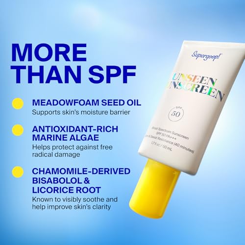 Supergoop! Unseen Sunscreen - Clear & Invisible Face Sunscreen + Broad Spectrum + Makeup-Gripping r - Weightless, Scentless, Oil Free - For All Skin Types & Tones