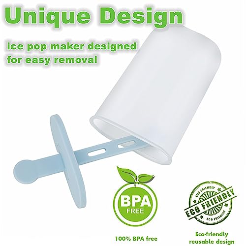 Popsicle Molds Set 6 Pieces Ice Popsicle Maker-BPA Free,Easy-Release Ice Pop Molds,Homemade Ice Cream Molds (Blue)