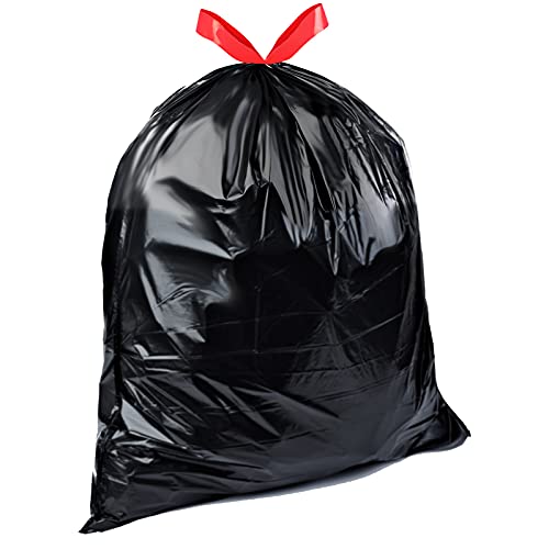 Basics Multipurpose Drawstring Trash Bags, 30 Gallon Capacity, Tear Resistant, 50 Count (Previously Solimo)