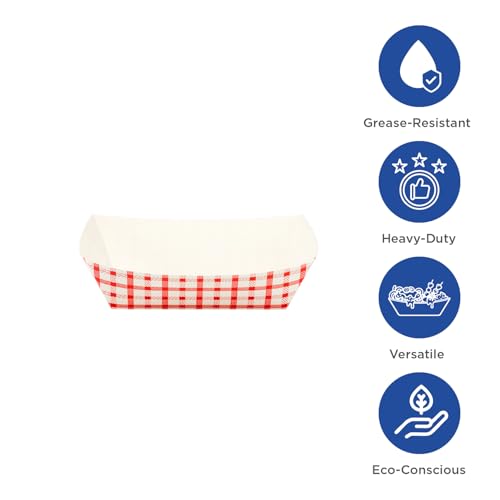Karat Paper Food Trays Disposable [0.5 LB - 1,000 ct] Sturdy Food Boats, Leak Resistant | Ideal for Snacks, Nachos and Finger Foods