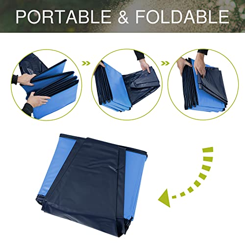 Niubya Foldable Dog Swimming Pool, Collapsible Hard Plastic, Portable Bath Tub for Pets Dogs and Cats, Pet Wading Pool for Indoor and Outdoor, 72 x 12 Inches