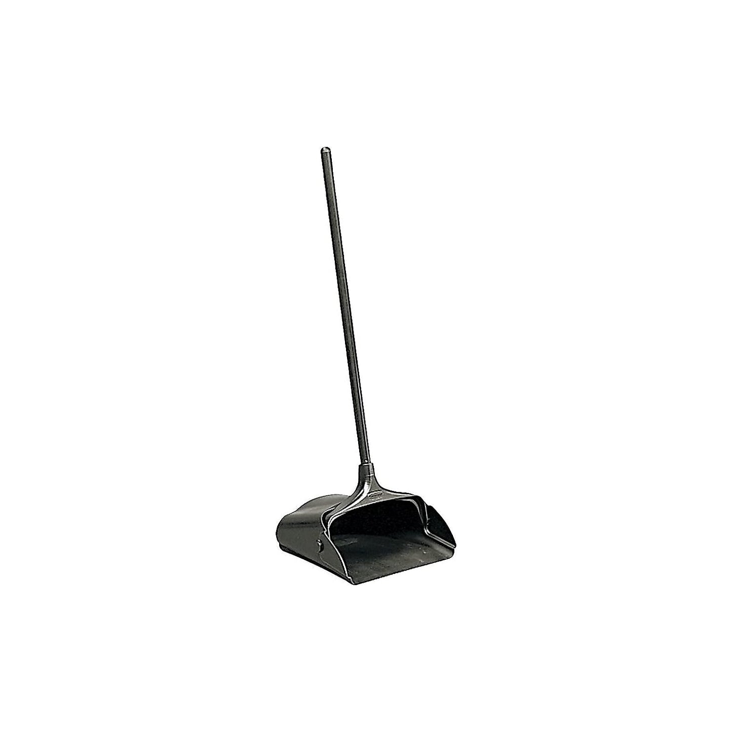 Rubbermaid Commercial Products Dustpan with Long Handle Plastic Black Compatible with Any Broom for Lobby/Restaurant/Office/Home/Dog Pooper Scooper 12.50" Wide
