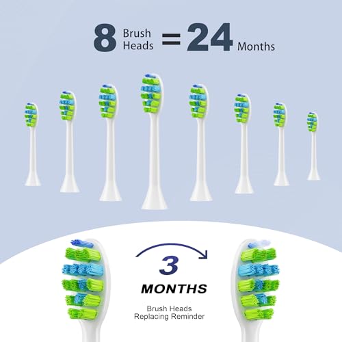 7AM2M Sonic Electric Toothbrush for Adults and Kids, with 8 Brush Heads and Travel Case,5 Modes with 2 Minutes Built in Smart Timer, One Charge Use for 90 Days, Rechargeable Toothbrushes(Pink)