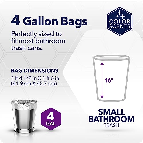 Color Scents Small Trash Bags - 4 Gallon, 60 Bags (1 Pack of 60 Count), Twist Tie - Light Blue in Ocean Mist Scent with Microban