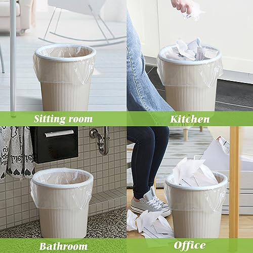 Teivio Small Trash Bags 4 Gallon 120 Counts Garbage Bags, Bathroom Trash Can Bin Liners, Small Plastic Bags for home office kitchen, fit 12-15 Liter, 3,3.5,4.5 Gal, Clear