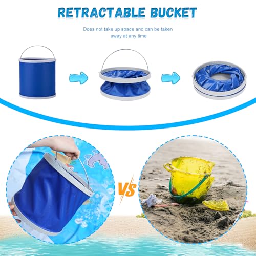 7.2 X 7.2 Feet Baby Beach Pool，Kiddie Pool and Beach Blanket，2 in 1 Toddler Paddling Pool，Beach Toys for Infant Kids Boys and Girls with Portable Water Bag 9L