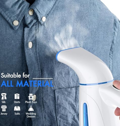 OGHom Steamer for Clothes, Handheld Clothing Steamer for Garment, 240ml Big Capacity 700W Portable Travel Steam Iron (Blue)