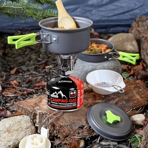 KOMAN Isobutane Fuel Canister 230 Gram Camping Stove Fuel Butane Propane Blend Camping Fuel Gas Canister Backpacking Fuel Light-Weight Compact Camping Fuel (4 Pack)