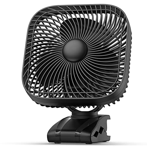 Rechargeable Portable Fan with Light, 8-inch Battery Operated Clip on, 20000mAh 78 Hours Work Time, Quiet, Strong Airflow USB, 4 Speeds Personal, Ideal for Outdoor Camping Hurricane