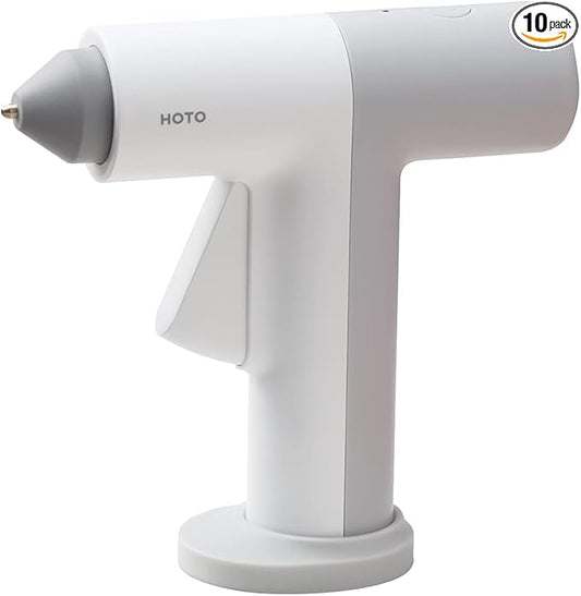 HOTO Cordless Hot Glue Gun, 30s Fast Heating, Smart Safety Control Mini Hot Glue Gun with Colored & Clear Glue Sticks, Anti-Drip, USB-C Rechargeable for Crafts DIY Arts, Creative Decorations & Repairs