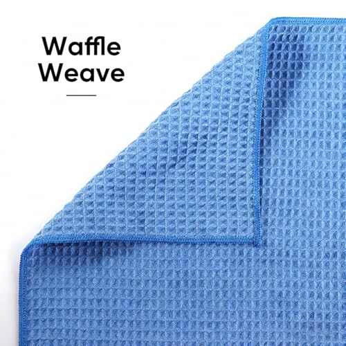 HOMEXCEL Hot Yoga Towels 2 Pack, (26.5" x 72") Non-Slip & Ultra-Absorbent Microfiber Yoga Mat Towels for Hot Yoga, Pilates, Exercise, Fitness, Bikram and Workout, Blue/Pink