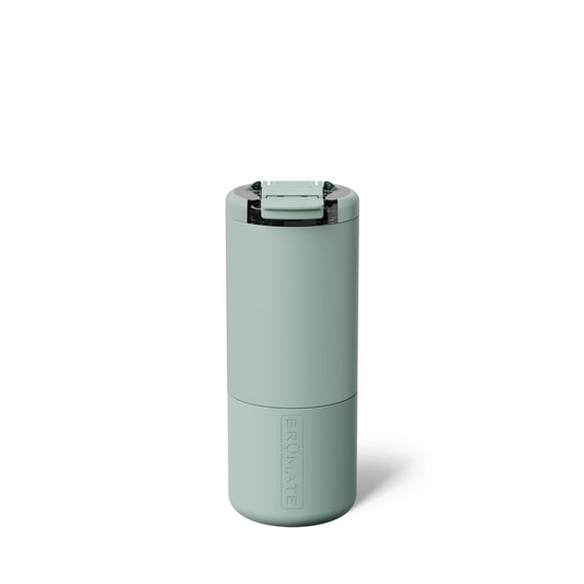 BrüMate Strova 18oz 100% Leakproof Insulated Coffee Mug | Ceramic-Lined Interior | Built-In Silicone Sleeve for Travel | Locking Flip Lid (Sage)