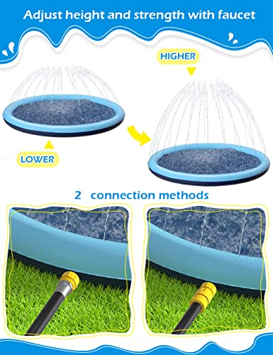 Kids Dog Splash Pad Sprinkler - Jasonwell Non Slip Dog Sprinkler Pad Splash Pool Puppy Dogs Pool Summer Outdoor Water Toys Backyard Durable Splash Pad for Toddlers Kids Small Medium Large Dogs Pet
