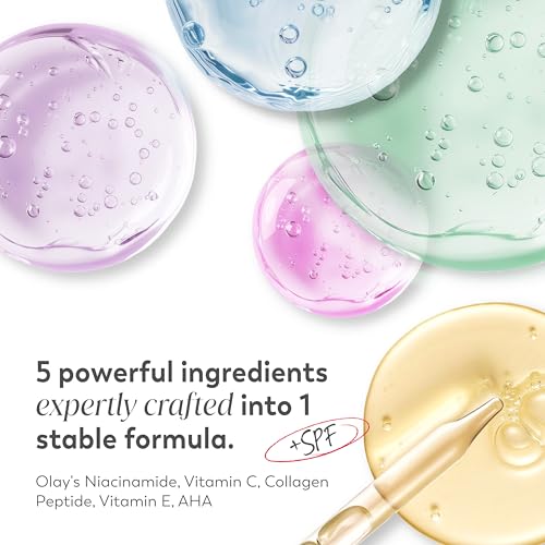 Olay Super Cream with Sunscreen SPF 30, Lightweight Face Moisturizer with Sun Protection, 5-in-1 Skin Care Benefits - Hydrating, Brightening, Firming - Niacinamide, Vitamin C, Collagen Peptide, 1.7 oz
