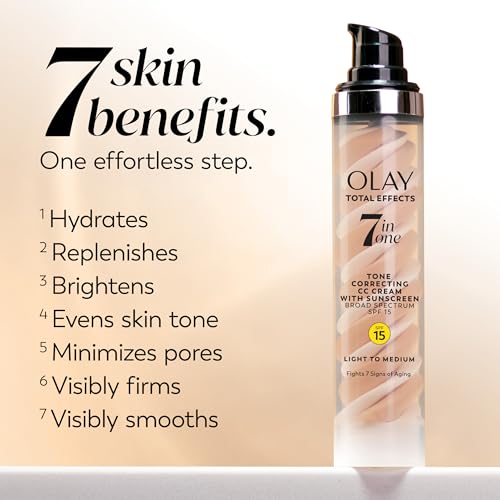 Olay Total Effects Tone Correcting Face Moisturizer with Sunscreen SPF 15, Light to Medium 1.7 Ounces