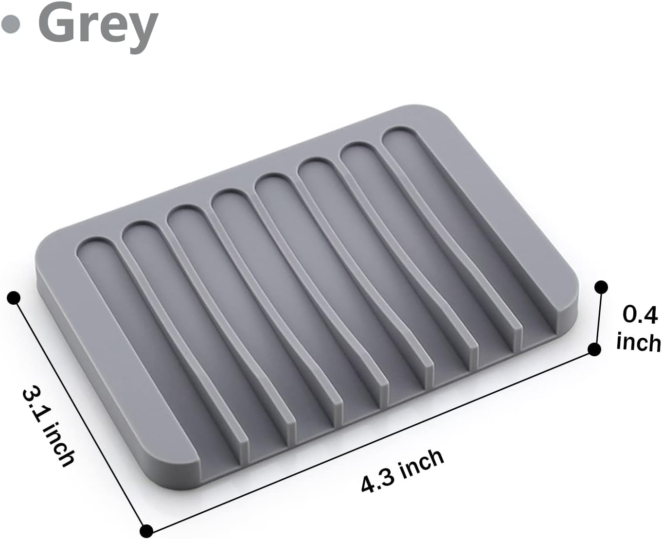 Self Draining Soap Dishes, 3 Pcs Silicone Soap Saver, Waterfall Drainer Soap Holder for Bathroom, Extend Soap Life, Keep Soap Bars Dry Clean & Easy Cleaning (White, Gray, Teal)