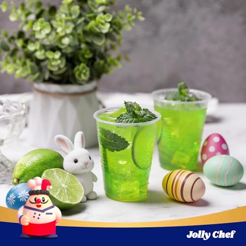 JOLLY CHEF 𝟔𝟎𝟎 𝐏𝐚𝐜𝐤 5 oz Clear Plastic Cups,5 Ounce Disposable Cups for Picnic, BBQ, Travel, Halloween, Christmas Parties and Events