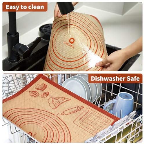 Silicone Baking Pastry Dough Mat - 28x20Inch Extra Large Cookie Bread Rolling Mats Sheet, Nonstick Kitchen Counter Kneading Board, Thick Reusable Pie Cookies Pizza Fondant Making Matt with Measurement