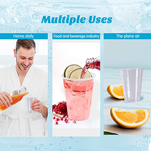 Turbo Bee 7oz Plastic Cups 300 Pack， Disposable Clear Party Cups for Home, School, Office & Events | Small Transparent Tumblers for Drinks, Samples & Commercial Use