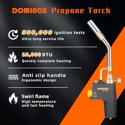 Propane Torch Head, High Intensity Torch Head Trigger Start Gas Torch, Map Gas Torch Kit for Propane, Map and Mapp Gas, Mapp Gas Torch for Soldering, Welding, Cooking (Not Included Gas Tank)