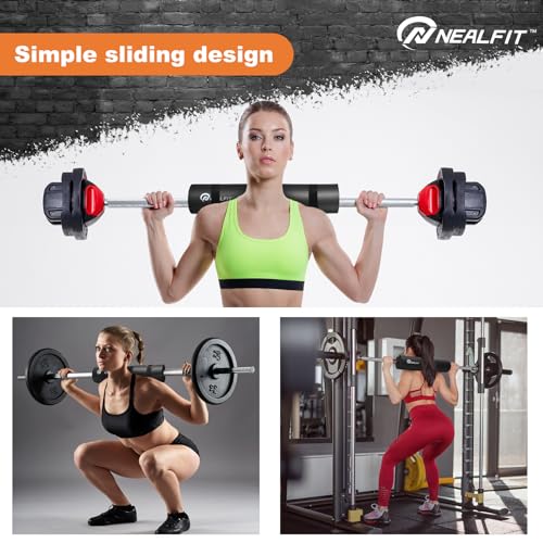 NEALFIT Barbell Pad Squat Pad for Squats—Squat Bar Pad—Great for Weightlifting,Lunges and Hip Thrusts—Foam Sponge Pad—Fit Standard and Olympic Bars Perfectly